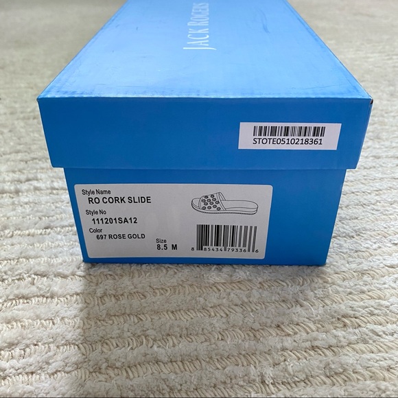 NWT Jack Rogers rose gold cork slides - Picture 12 of 13